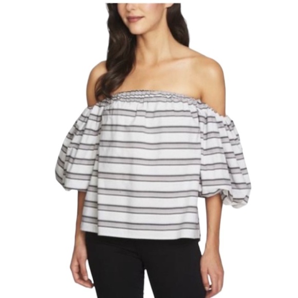 1 State Puff Sleeve Striped Top - Picture 2 of 8